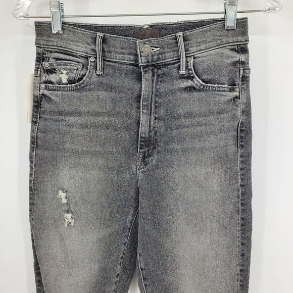 New Mother The Swooner Ankle Chew Scene Of The Crime Raw Hem Grey Wash Jeans 27 - Picture 7 of 15